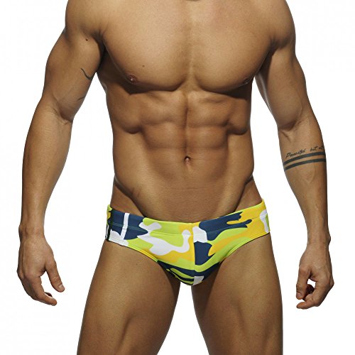 AHMXYG Badeshorts Herren, Badehose Herren Kurze Schnelltrocknend Männer Badeslip Schwimmhose Badehose Strandshorts mit Verstellbarem Tunnelzug STDK2 (Fluo Grün, XXL) von AHMXYG