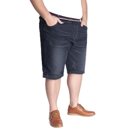 AHMXYG Herren Jeans Shorts Übergröße Kurz Jeanshose Loose Fit Männer Denim Shorts Lässige Jeans Hose Stonewashed (Schwarz, 8XL) von AHMXYG