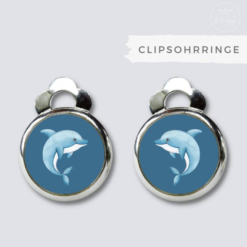 Clipsohrringe Delfin // Ohrring Ohne Ohrlöcher //Ohrclips Klipp Delfin// Ohrschmuck Kinder Geschenk Einschulung von AHOIPippi