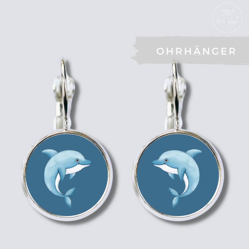 Ohrringe Delfin Seepferdchen Ohrhänger Sommer Meer Urlaub Ohrclips Ohrringclips Ohrschmuck Kinder Geschenk Einschulung Geburtstag von AHOIPippi