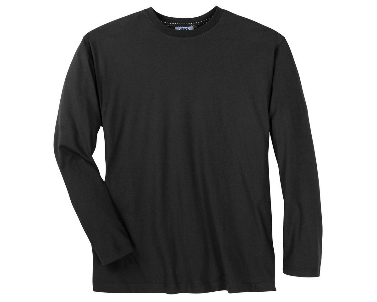 AHORN SPORTSWEAR Langarmshirt Große Größen Herren Basic Longsleeve Ahorn Sportswear schwarz von AHORN SPORTSWEAR