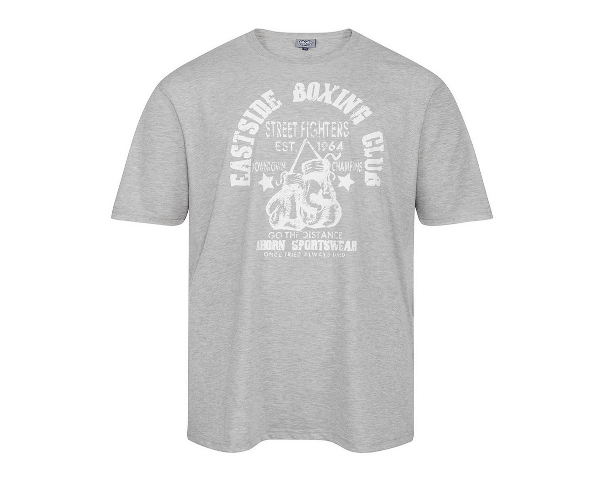 AHORN SPORTSWEAR Rundhalsshirt Übergröße Ahorn Retro Druck T-Shirt grau melange AHORN SPORTSWEAR Rundhalsshirt Übergröße Ahorn Retro Druck T-Shirt grau melange von AHORN SPORTSWEAR