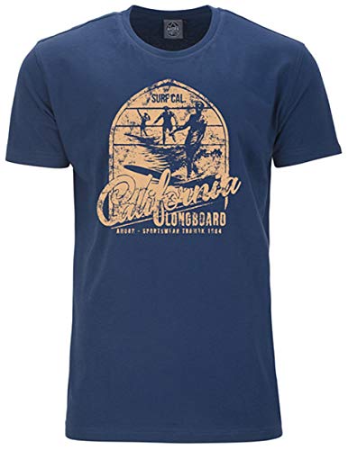 AHORN SPORTSWEAR Übergrößen T-Shirt California Longboard beige Alpine Blue 8XL von AHORN SPORTSWEAR
