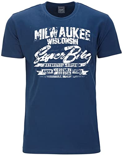 AHORN SPORTSWEAR Übergrößen T-Shirt Milwaukee weiß Alpine Blue 3XL von AHORN SPORTSWEAR