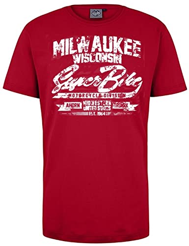 AHORN SPORTSWEAR Übergrößen T-Shirt Milwaukee weiß Cayenne red 6XL von AHORN SPORTSWEAR