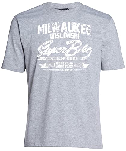 AHORN SPORTSWEAR Übergrößen T-Shirt Milwaukee weiß Grey Melange 9XL von AHORN SPORTSWEAR