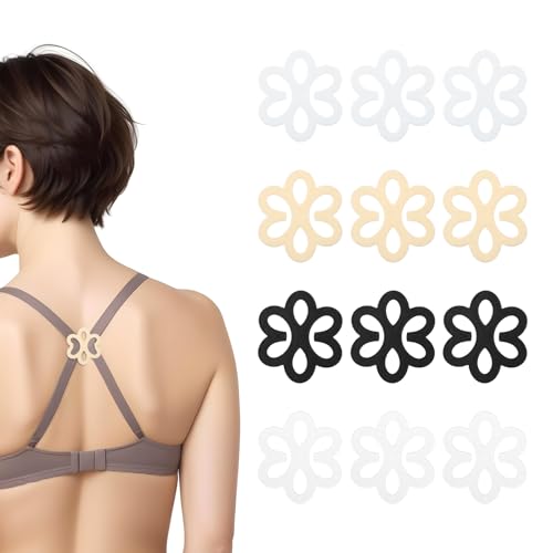 12 Stk BH Träger Clips,Damen BH Träger Halter,Blume Racerback-BH-Clips Set,Unsichtbare Bra Träger,Rutschfeste BH Klammer,für Racerback-Träger zu Verdecken Verhindern Schultergurte Rutschen BH Zubehör von AHQiZFX