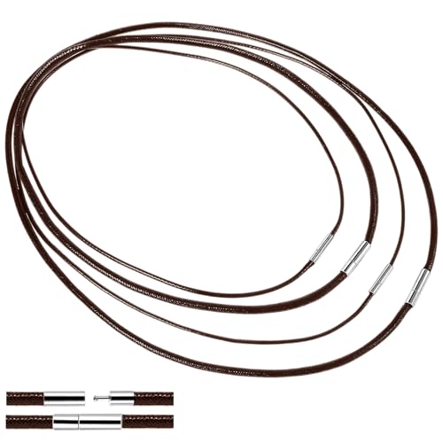 AHQiZFX 4 Stück Lederband für Kette,1.5/3mm Kunstleder Lederband mit Verschluss,Armband Lederkette Herren,Geflochten Lederkette,Lederhalsband Damen,Leder Halskette für Männer DIY Anhänger Schmuck AHQiZFX 4 Stück Lederband für Kette,1.5/3mm Kunstleder Lederband mit Verschluss,Armband Lederkette Herren,Geflochten Lederkette,Lederhalsband Damen,Leder Halskette für Männer DIY Anhänger Schmuck von AHQiZFX