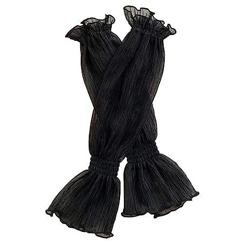 AHTCPO Bleiben Sie kühl und Geschützt mit Wiederverwendbaren Eisseidenärmeln für Damen. Hautfreundliche Kompressionsarmmanschette zur Ellenbogen- und Armabdeckung (Color : Black, Size : Ice Sleeves) von AHTCPO