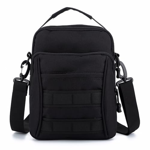 AHTCPO Multifunktionale Angel-Umhängetasche Herren Sporthandtasche Freizeit Tägliche Pendeltaschen Taktische Molle-Pack Brust Wandern Messenger(Black) von AHTCPO