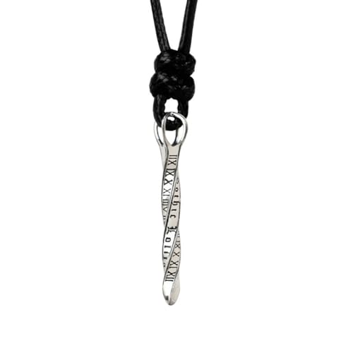 AHTCPO Time Spear Mobius Fashion Herren und Damen Anhänger Sterlingsilber-Halskette(Pendant+wax cord) von AHTCPO