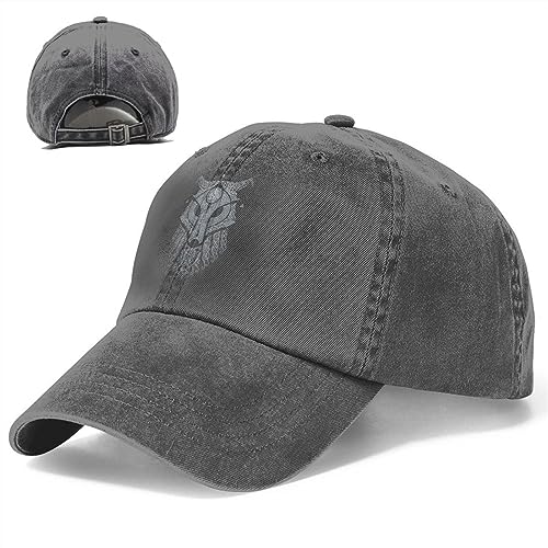 AHTCPO Vintage Wikinger Wolf Baseball Cap Verstellbare Beanie Mütze, Nordische Mythologie Fenrir Sommer Herbst Mütze, 100% Baumwolle Casquette von AHTCPO