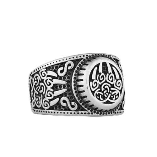 AHTCPO Wikinger-Bärenklaue Titanstahl Ring - Odin Nordischer Unisex Hip-Hop Ring, Verstellbarer Gothic Punk Schmuck(8) von AHTCPO
