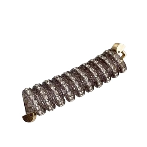 Haargummi Damen 1 Paar Strass Telefonleitung Haarschlaufe Spiralspule Gummi Telefonleitung Haarschlaufe Gummibänder Hochelastisches Kopfseil Pferdeschwanz Mädchen(Champagne) von AHUFGN