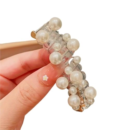 Haargummi Damen 1 Paar bonbonfarbene Telefondraht-Haarschlaufe schadet dem Haar nicht, hochelastisches Gummiband mit Perlen-Kopfbedeckung(Transparent pearls) von AHUFGN