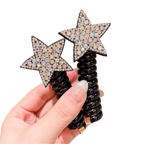 Haargummi Damen 1 paar Erwachsene Telefon Kabel Ring Nette Haar Ring Große Matt Erwachsene Haar Krawatte Kopf Ring kinder Telefon Hephone kabel(235) von AHUFGN