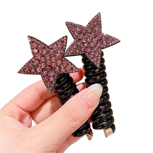 Haargummi Damen 1 paar Erwachsene Telefon Kabel Ring Nette Haar Ring Große Matt Erwachsene Haar Krawatte Kopf Ring kinder Telefon Hephone kabel(237) von AHUFGN