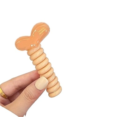 Haargummi Damen 1 paar Mode Süße Herz Telefon Draht Linie Elastische Gummi Geflochtene Elegante Haar Seil Krawatte for Frauen Mädchen Hochzeit Haar zubehör(3) von AHUFGN