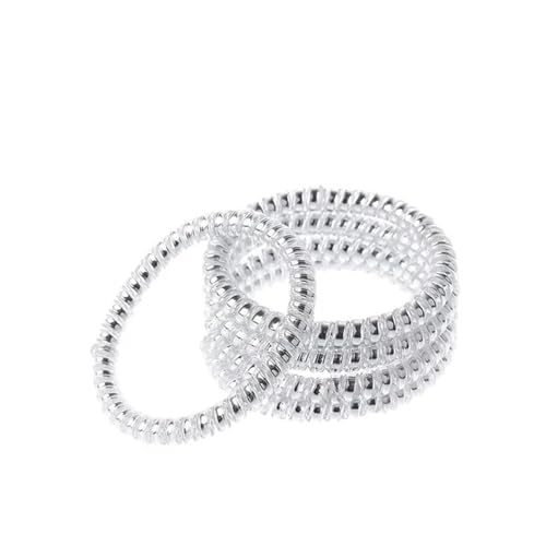 Haargummi Damen 10 Stück gold/silberfarbene elastische Gummi-Telefondraht-Haarbänder, Pferdeschwanz-Halter, Haar-Accessoires(Silver) von AHUFGN