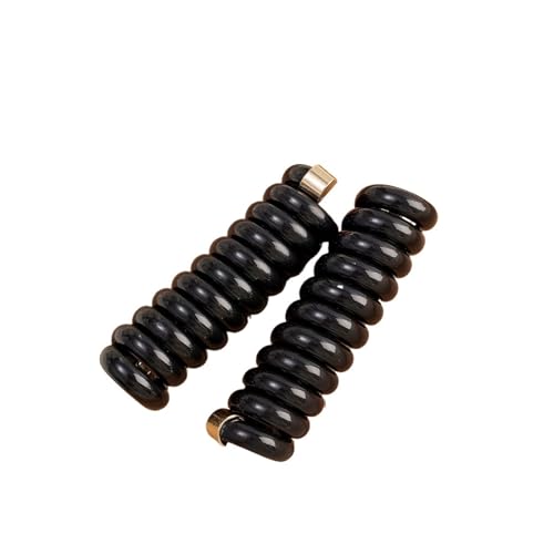 Haargummi Damen 2 stücke Bogen Elastische Gummibänder for Frauen Mädchen Telefon Draht Haar Krawatten Schleife Spirale Spule Haarbänder Pferdeschwanz Halter Zubehör(Style B- black) von AHUFGN