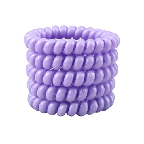 Haargummi Damen 5 Teil/satz Frauen Haar Bands Zubehör Bunte Telefon Draht Elastische Haar Krawatte Spirale Schnur Gummiband Mädchen Scrunchie(Color 6) von AHUFGN