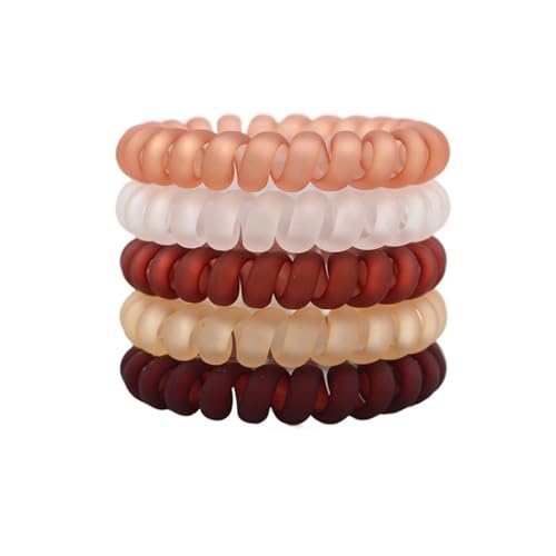 Haargummi Damen 5 Teile/satz Mode Matt Solide Telefon Draht Elastische Haarband Matt Spirale Schnur Gummiband Haargummi Stretch Kopf Band(Color2big) von AHUFGN