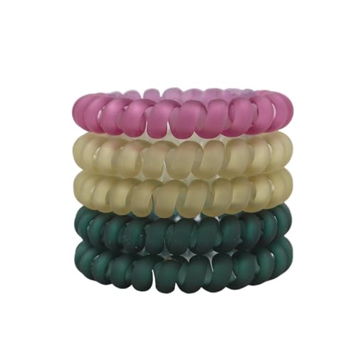 Haargummi Damen 5 Teile/satz Mode Matt Solide Telefon Draht Elastische Haarband Matt Spirale Schnur Gummiband Haargummi Stretch Kopf Band(Color3.3) von AHUFGN