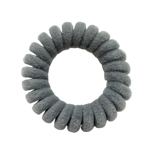 Haargummi Damen 5 teile/paket Samt Telefon Spule Haarbänder Frauen Spirale Haar Krawatten Mädchen Haar Ringe Seil Einfarbig Haar Zubehör Scrunchy(Gray) von AHUFGN