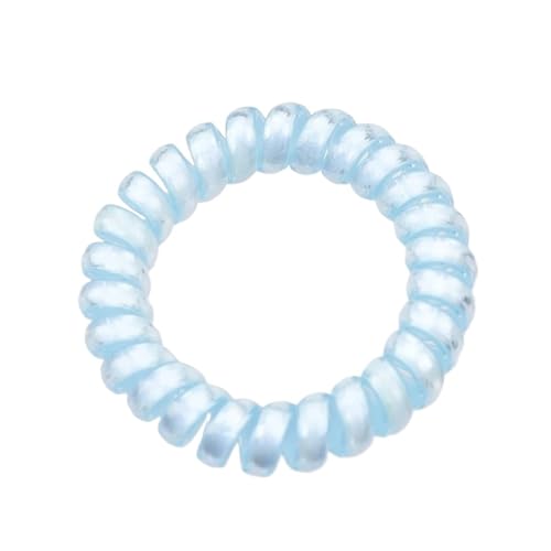 Haargummi Damen 5Pcs Farbe Leucht Telefon Linie Haar Ring Gummiband Weiche for Frauen Pferdeschwanz Zubehör Headwear Weibliche Scrunchie(Light blue) von AHUFGN