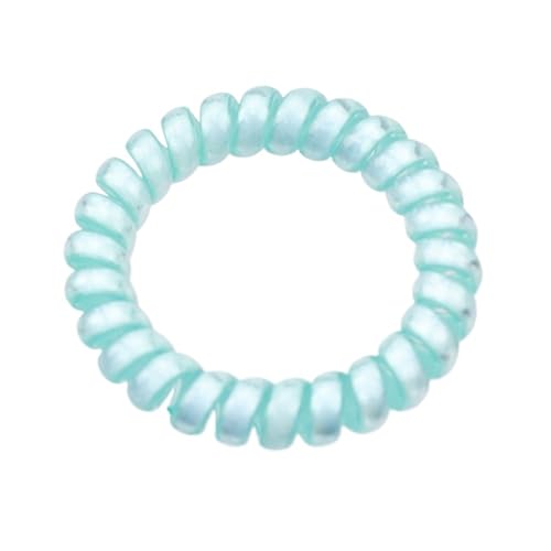 Haargummi Damen 5Pcs Farbe Leucht Telefon Linie Haar Ring Gummiband Weiche for Frauen Pferdeschwanz Zubehör Headwear Weibliche Scrunchie(Turquoise) von AHUFGN