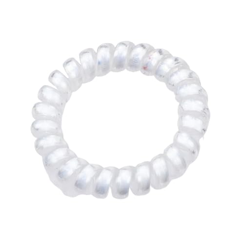 Haargummi Damen 5Pcs Farbe Leucht Telefon Linie Haar Ring Gummiband Weiche for Frauen Pferdeschwanz Zubehör Headwear Weibliche Scrunchie(White) von AHUFGN