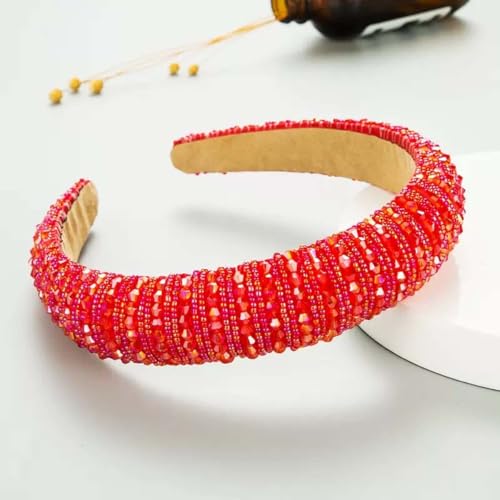 AHYBE Haarreifen Damen Mädchen Stirnbänder Mit Kristalldiamanten Anti-Rutsch Haargummis Verknotet Stirnband Haarreif Damen Breite Haarbänder Haare Hoops(J) von AHYBE