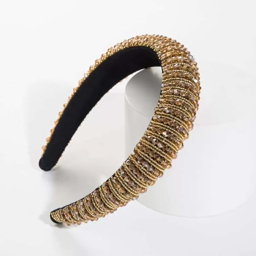 AHYBE Haarreifen Damen Mädchen Stirnbänder Mit Kristalldiamanten Anti-Rutsch Haargummis Verknotet Stirnband Haarreif Damen Breite Haarbänder Haare Hoops(Oo) von AHYBE