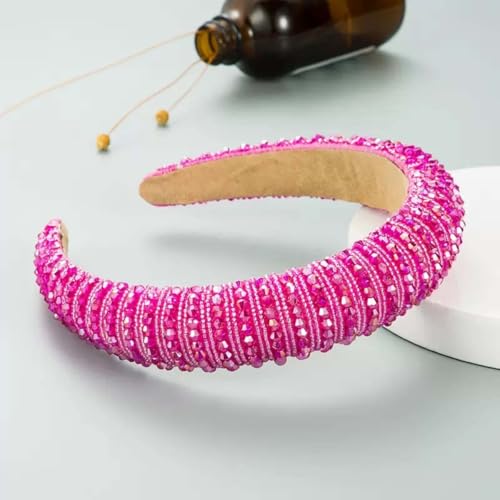 AHYBE Haarreifen Damen Mädchen Stirnbänder Mit Kristalldiamanten Anti-Rutsch Haargummis Verknotet Stirnband Haarreif Damen Breite Haarbänder Haare Hoops(Q) von AHYBE