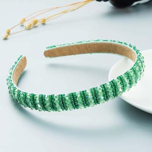 AHYBE Haarreifen Damen Mädchen Stirnbänder Mit Kristalldiamanten Anti-Rutsch Haargummis Verknotet Stirnband Haarreif Damen Breite Haarbänder Haare Hoops(X) von AHYBE