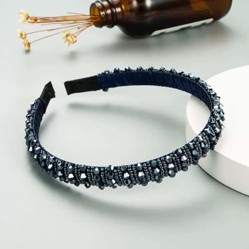 AHYBE Haarreifen Damen Mädchen Stirnbänder Mit Kristalldiamanten Anti-Rutsch Haargummis Verknotet Stirnband Haarreif Damen Breite Haarbänder Haare Hoops(Z) von AHYBE