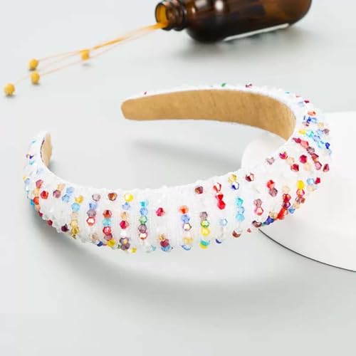 Haarreifen Damen Mädchen Stirnbänder Mit Kristalldiamanten Anti-Rutsch Haargummis Verknotet Stirnband Haarreif Damen Breite Haarbänder Haare Hoops(C) von AHYBE