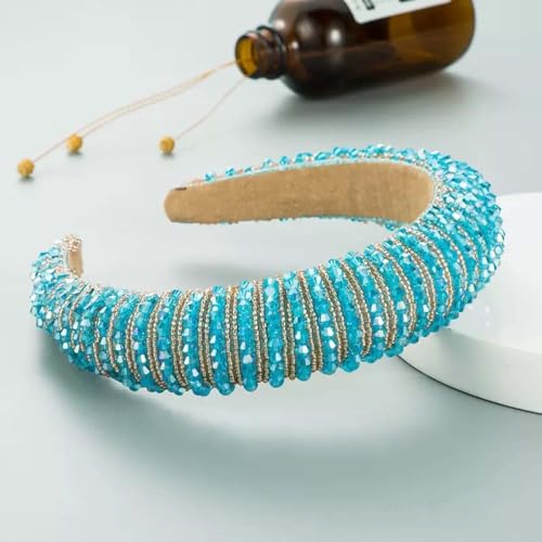 Haarreifen Damen Mädchen Stirnbänder Mit Kristalldiamanten Anti-Rutsch Haargummis Verknotet Stirnband Haarreif Damen Breite Haarbänder Haare Hoops(L) von AHYBE
