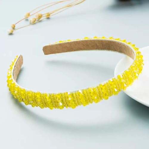 Haarreifen Damen Mädchen Stirnbänder Mit Kristalldiamanten Anti-Rutsch Haargummis Verknotet Stirnband Haarreif Damen Breite Haarbänder Haare Hoops(Y) von AHYBE