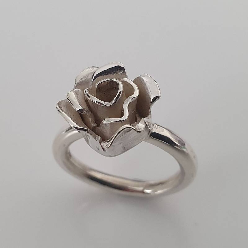 Großer Wunderschöner Rosen Silberring in Handarbeit Gefertigt, Große Rose Ringunikat von AHeinzeGoldschmiedin
