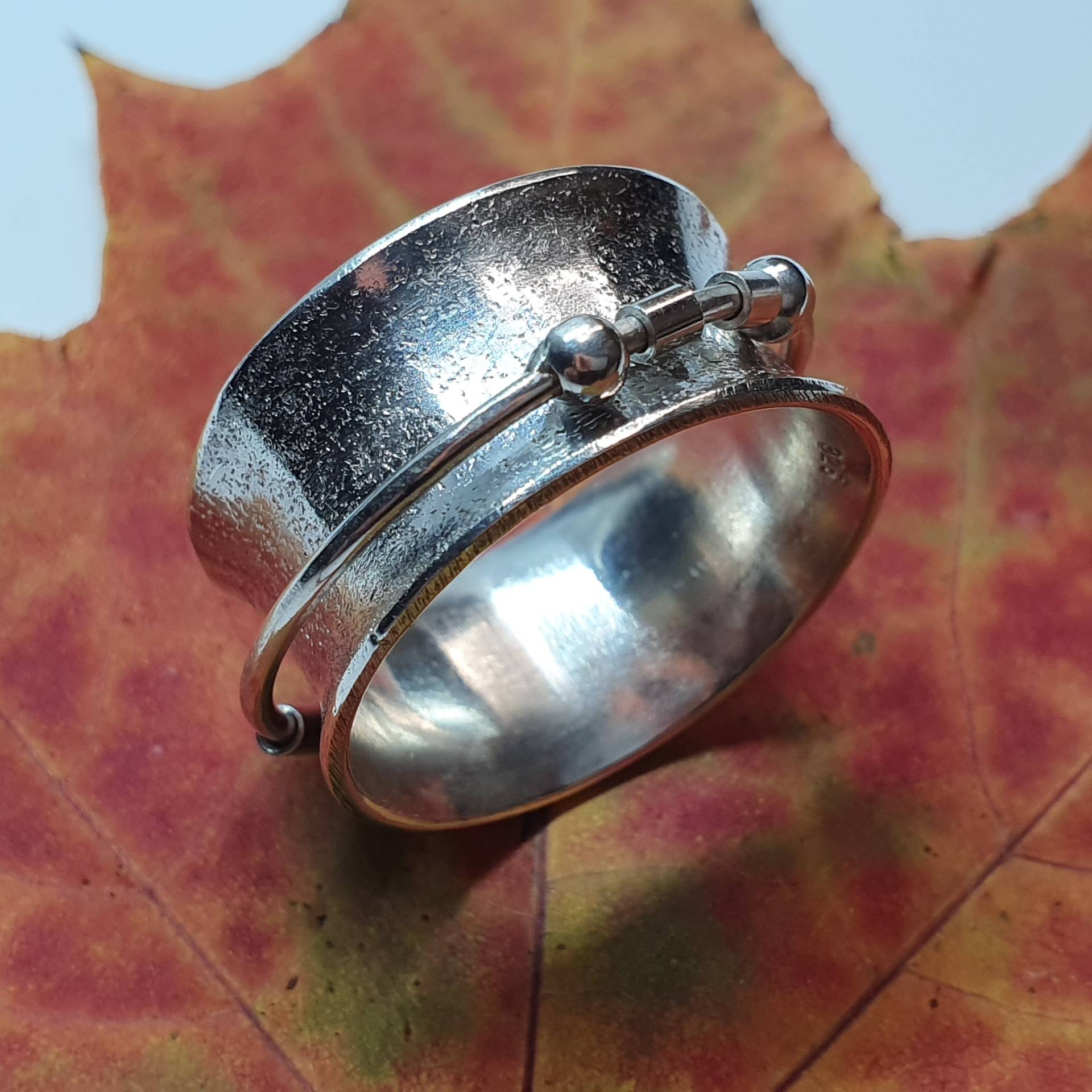 Sehr Breiter Beweglicher Silberring, Sterlingsilber Ring, Spielring, Ring Mit Beweglichem Teil, Zappel - Und Angstring von AHeinzeGoldschmiedin