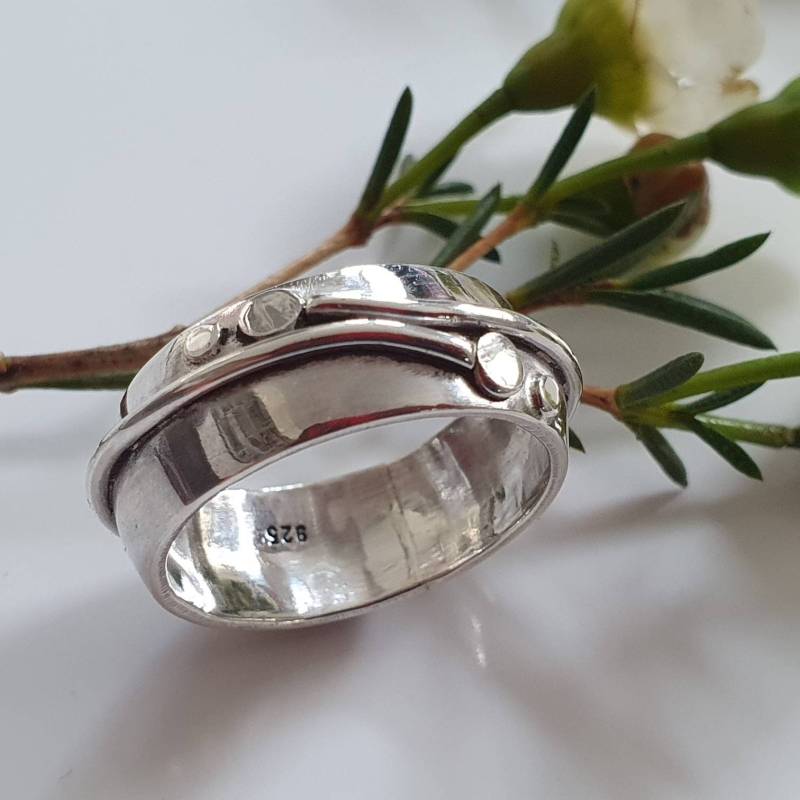 Silberner Fantasiering Gewölbt in Trauringform, Toll Gestalteter Silberring, Moderner Silberring von AHeinzeGoldschmiedin