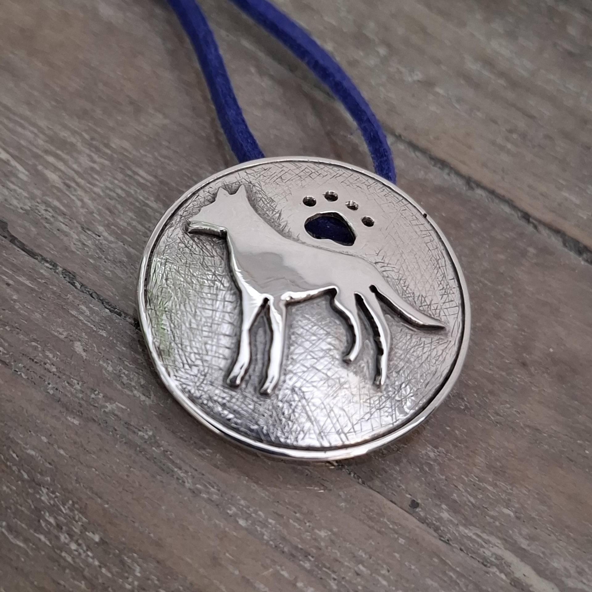 Silberner Kettenanhänger Mit Schäferhund, Schäferhundmix, 925Er Anhänger Schäferhund von AHeinzeGoldschmiedin