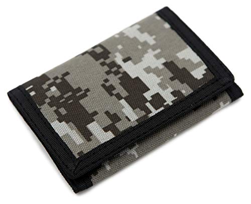 AI-DEE RFID Trifold Canvas Outdoor Sports Wallet for Kids - Front Pocket Wallet with Magic Sticker, Digital Beige, Small, Neuheit von AI-DEE