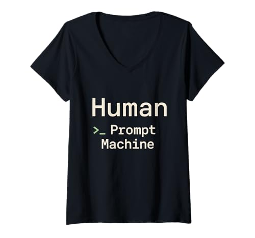 Damen AI Prompt Ingenieur Coder Humor Tech Nerd Machine Learning T-Shirt mit V-Ausschnitt Damen AI Prompt Ingenieur Coder Humor Tech Nerd Machine Learning T-Shirt mit V-Ausschnitt von AI Developer Programmer Joke Prompt Engineer
