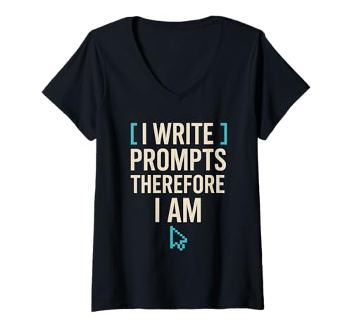 Damen AI Prompt Ingenieur Coder Humor Tech Nerd Machine Learning T-Shirt mit V-Ausschnitt Damen AI Prompt Ingenieur Coder Humor Tech Nerd Machine Learning T-Shirt mit V-Ausschnitt von AI Developer Programmer Joke Prompt Engineer