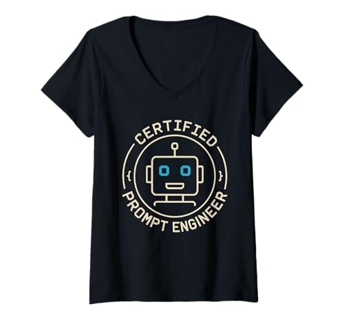 Damen AI Prompt Ingenieur Coder Humor Tech Nerd Machine Learning T-Shirt mit V-Ausschnitt Damen AI Prompt Ingenieur Coder Humor Tech Nerd Machine Learning T-Shirt mit V-Ausschnitt von AI Developer Programmer Joke Prompt Engineer