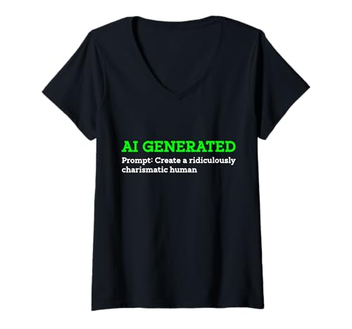 Damen Lustige KI Generated Create Ridiculously Charismatic Human Fun T-Shirt mit V-Ausschnitt Damen Lustige KI Generated Create Ridiculously Charismatic Human Fun T-Shirt mit V-Ausschnitt von AI Generated Create Charismatic Human Products