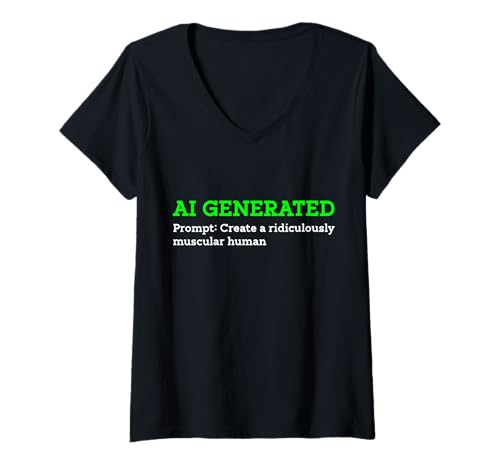 Damen Lustige KI Generated Create Ridiculously Muscular Human Gym T-Shirt mit V-Ausschnitt Damen Lustige KI Generated Create Ridiculously Muscular Human Gym T-Shirt mit V-Ausschnitt von AI Generated Create Muscular Human Gym Products