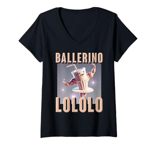 Damen Ballerino Lololo Lustiger Meme Brainrot Italienischer Kinderwitz T-Shirt mit V-Ausschnitt von AI Generated Monster Brianrot